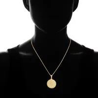 Steeltime Lord's Prayer Mens 18K Gold Over Stainless Steel Round Pendant Necklace