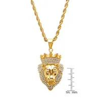 Steeltime Mens 1/2 CT. T.W. Simulated White Cubic Zirconia 18K Gold Over Stainless Steel Crown Pendant Necklace