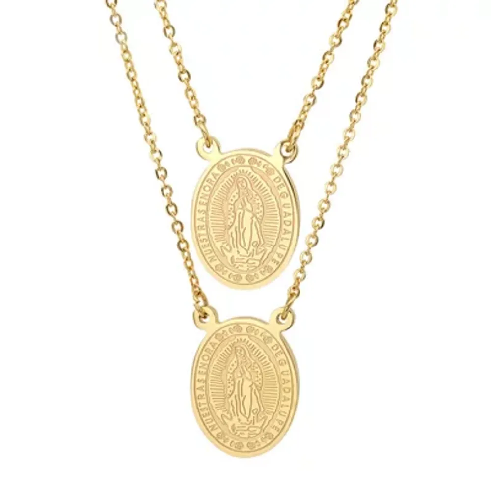 Men's Necklace 14k Gold Plated Stainless Steel St. Christopher Round Medal  on Rope Chain Necklace for Men Mens Gifts Protection Medal - Etsy