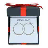 Sterling Silver 25mm Round Hoop Earrings