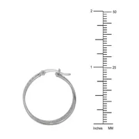 Sterling Silver 25mm Round Hoop Earrings