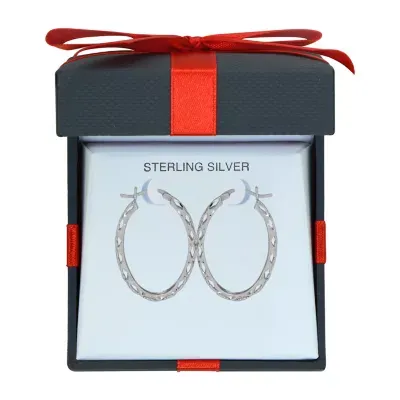 Sterling Silver 31mm Round Hoop Earrings