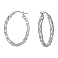 Sterling Silver 31mm Round Hoop Earrings