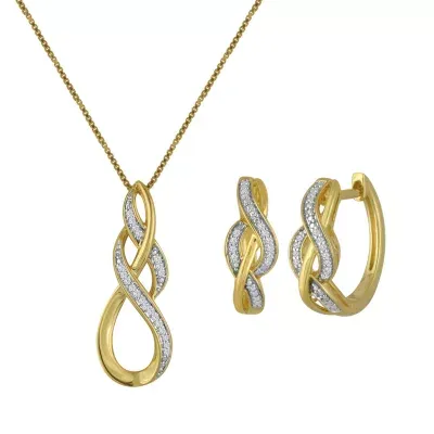 Womens 2-pc. Diamond 14K Gold over SIlver Jewelry Set