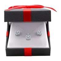 1 CT. T.W. Natural White Diamond Sterling Silver 2-pc. Jewelry Set