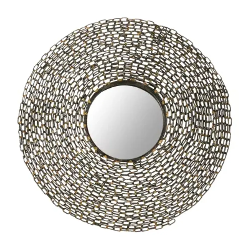 Safavieh Jeweled Chain Natural Wall Mount Round Decorative Wall Mirror