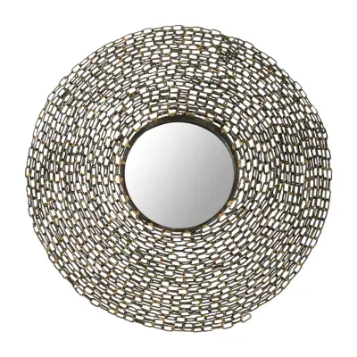Safavieh Jeweled Chain Natural Wall Mount Round Wall Mirror