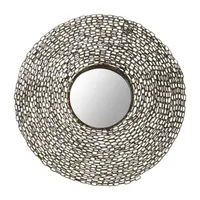 Safavieh Jeweled Chain Natural Wall Mount Round Wall Mirror