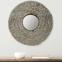 Safavieh Jeweled Chain Natural Wall Mount Round Decorative Wall Mirror