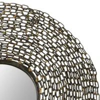 Safavieh Jeweled Chain Natural Wall Mount Round Wall Mirror