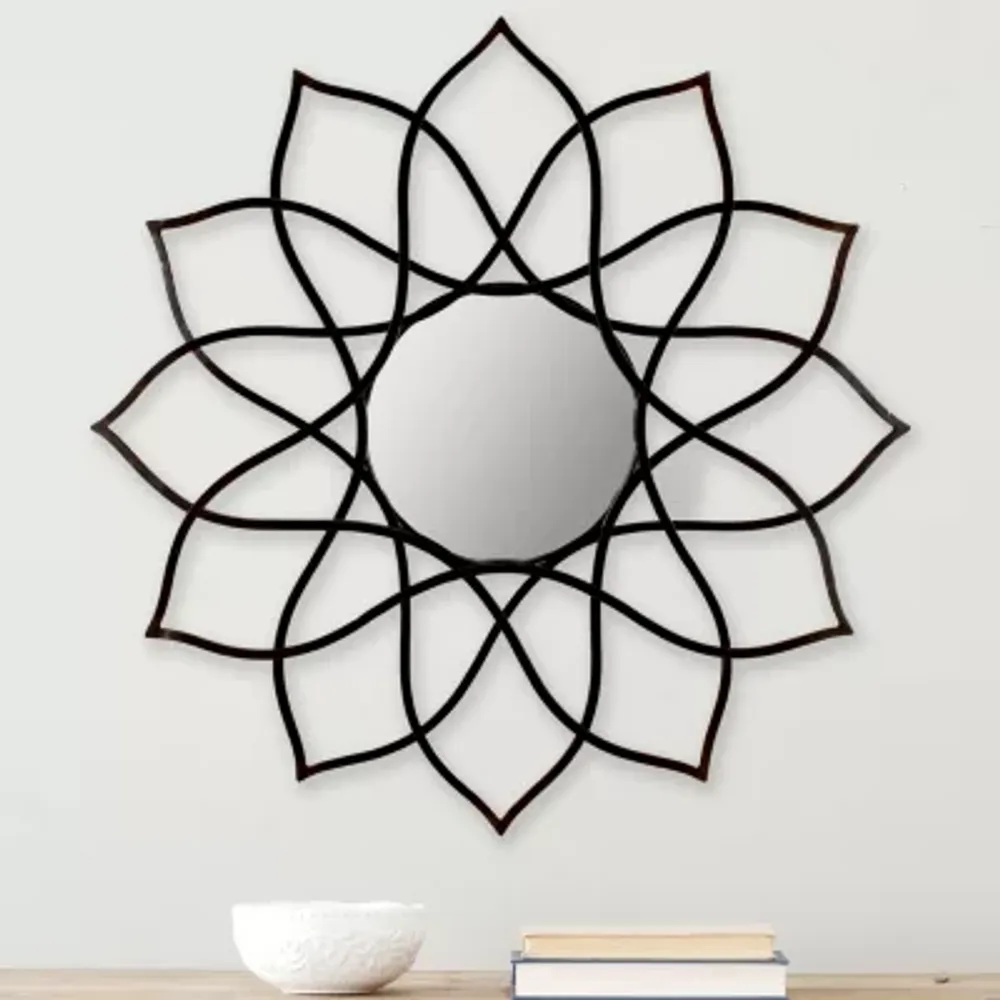 Safavieh Flower Power Bronze Wall Mount Sunburst Wall Mirror