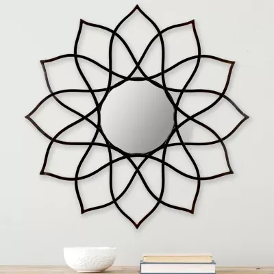 Safavieh Flower Power Bronze Wall Mount Sunburst Wall Mirror