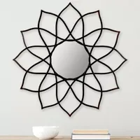 Safavieh Flower Power Bronze Wall Mount Sunburst Wall Mirror