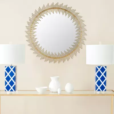 Safavieh Sunray Antique Gold Wall Mount Sunburst Wall Mirror