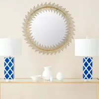 Safavieh Sunray Antique Gold Wall Mount Sunburst Wall Mirror