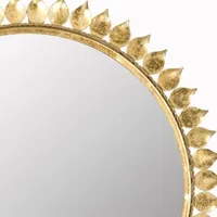 Safavieh Leaf Crown Gold Wall Mount Sunburst Wall Mirror