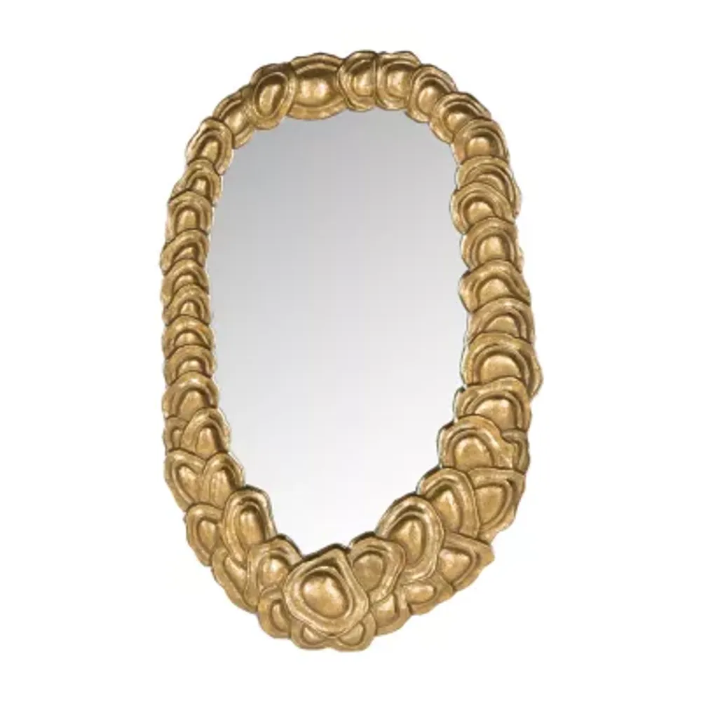 Safavieh Garland Antique Gold Wall Mount Oval Decorative Wall Mirror