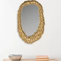 Safavieh Garland Antique Gold Wall Mount Oval Decorative Wall Mirror