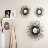 Safavieh Triptych (Set Of 3) Wall Mount Sunburst Wall Mirror