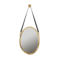 Safavieh Pembroke Strap Antique Gold Wall Mount Oval Wall Mirror