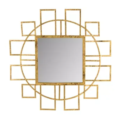 Safavieh Matrix Gold Geometric Wall Mount Sunburst Decorative Wall Mirror