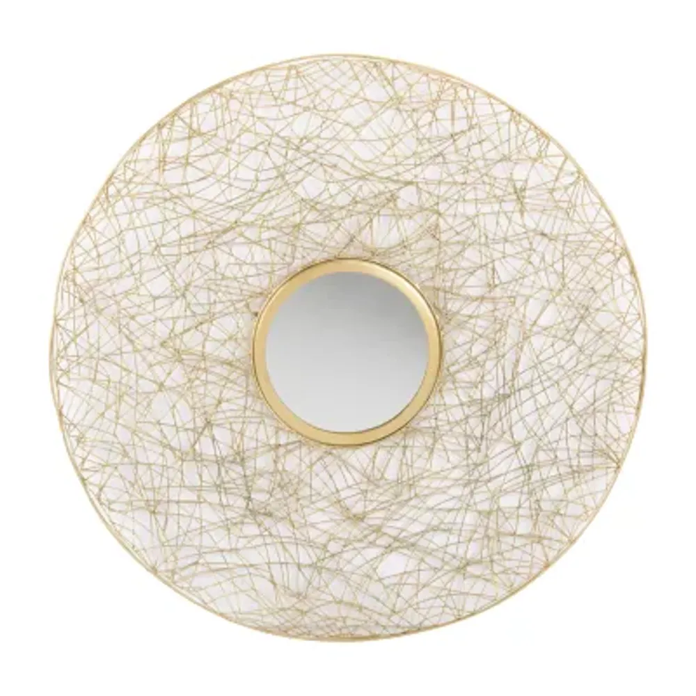 Safavieh Harner Brass Wall Mount Round Decorative Wall Mirror