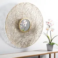 Safavieh Harner Brass Wall Mount Round Decorative Wall Mirror