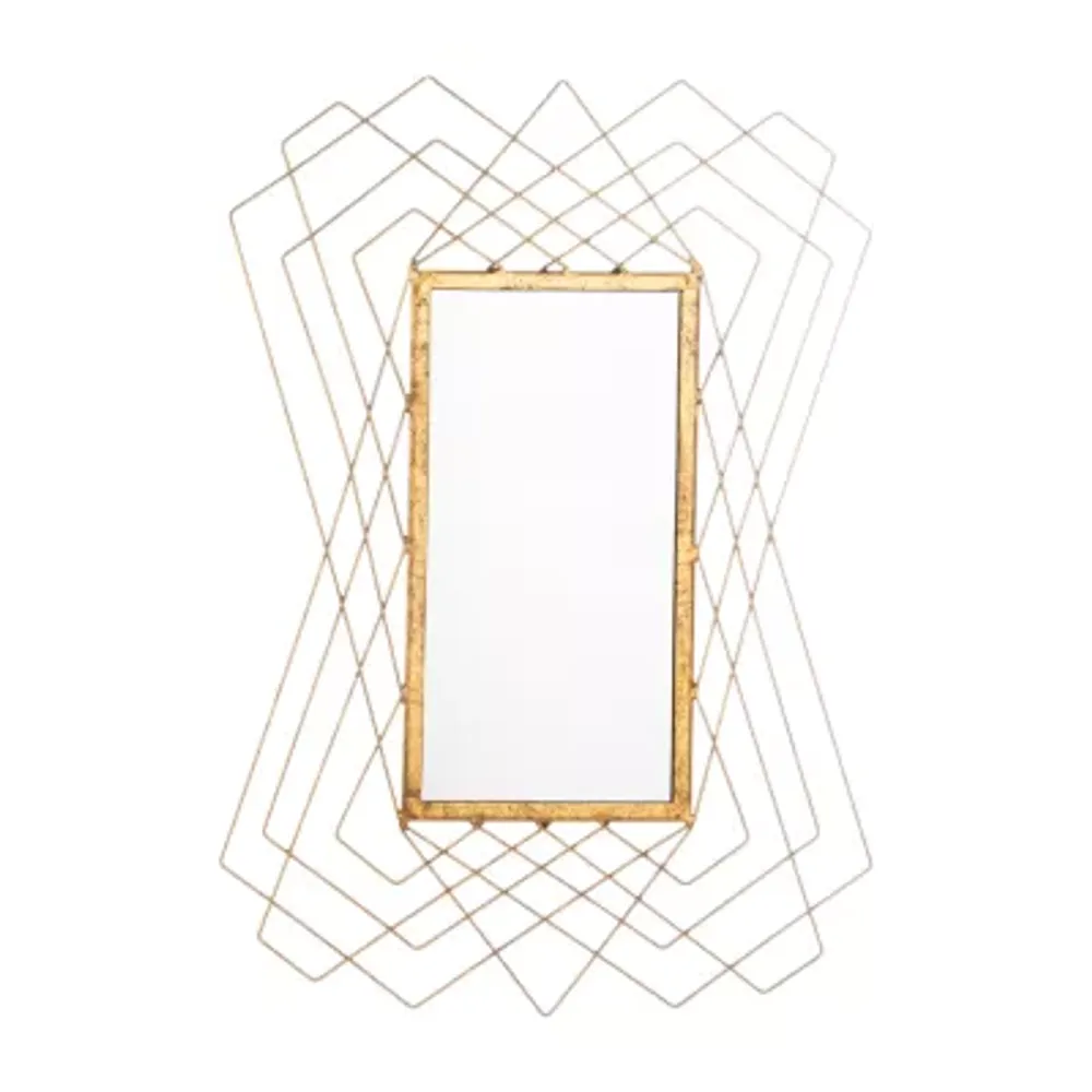 Safavieh Hazelton Gold Foil Wall Mount Rectangular Decorative Wall Mirror