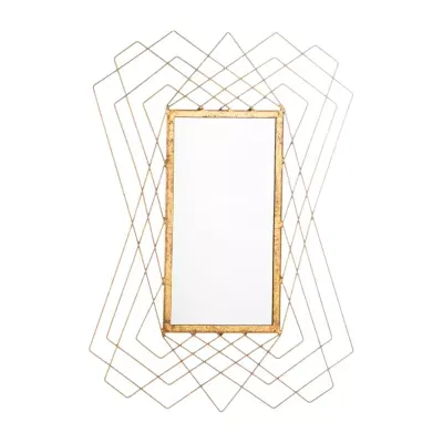 Safavieh Hazelton Gold Foil Wall Mount Rectangular Decorative Wall Mirror