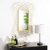 Safavieh Hazelton Gold Foil Wall Mount Rectangular Decorative Wall Mirror