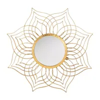 Safavieh Charlton Gold Foil Wall Mount Sunburst Wall Mirror