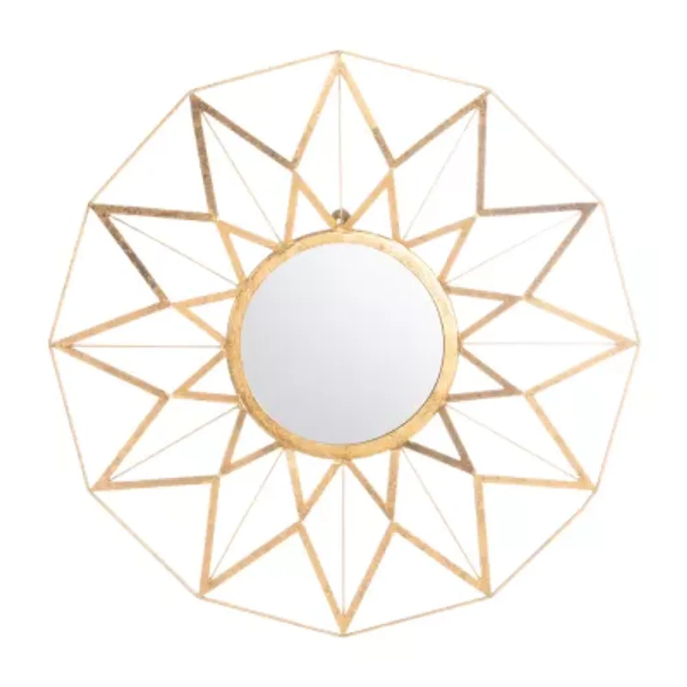 Safavieh Kilburn Gold Foil Wall Mount Round Decorative Wall Mirror