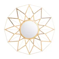 Safavieh Kilburn Gold Foil Wall Mount Round Decorative Wall Mirror