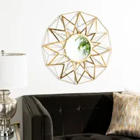 Safavieh Kilburn Gold Foil Wall Mount Round Decorative Wall Mirror