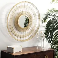 Safavieh Acton Brass Wall Mount Round Wall Mirror