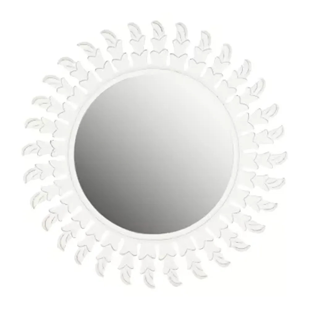 Safavieh Inca White Sun Wall Mount Sunburst Decorative Wall Mirror