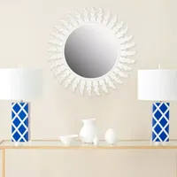 Safavieh Inca White Sun Wall Mount Sunburst Decorative Wall Mirror