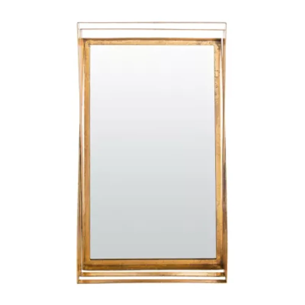 Safavieh Resa Gold Retro Wall Mount Rectangular Wall Mirror