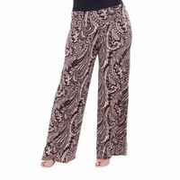 White Mark Womens High Rise Wide Leg Palazzo Pant-Plus