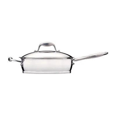 BergHOFF 9.5" 18/10 Stainless Covrd Deep Skillet 2-pc. Stainless Steel Dishwasher Safe Skillet