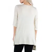 24/7 Comfort Apparel 3/4 Length Sleeve Open Cardigan