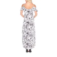 White Mark Short Sleeve Tie Dye Maxi Dress