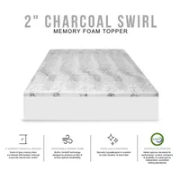 SensorPEDIC 2" Bamboo Charcoal Infused Memory Foam Mattress Topper