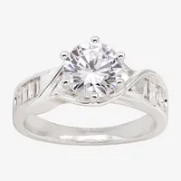 Sparkle Allure Cubic Zirconia Pure Silver Over Brass Round Engagement Ring