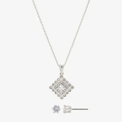 Sparkle Allure 2-pc. Cubic Zirconia Pure Silver Over Brass Diamond Jewelry Set