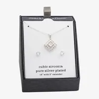 Sparkle Allure 2-pc. Cubic Zirconia Pure Silver Over Brass Diamond Jewelry Set