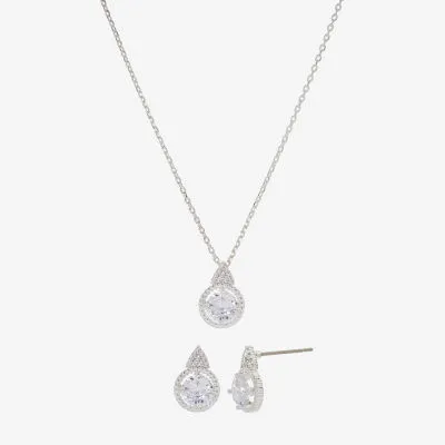 Sparkle Allure 2-pc. Cubic Zirconia Pure Silver Over Brass Jewelry Set