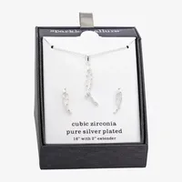 Sparkle Allure Cubic Zirconia Silver Tone Pure Silver Over Brass 2-pc. Jewelry Set