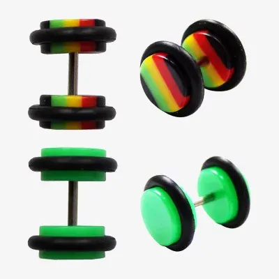 Bodi Rox Green & Black 4-pc. Surgical Steel Ear Plug