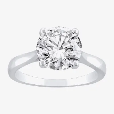 H-I / Si2) Womens / CT. Lab Grown White Diamond 14K Gold Round Solitaire Engagement Ring